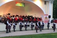 With the Cobourg Legion Pipes and Drums